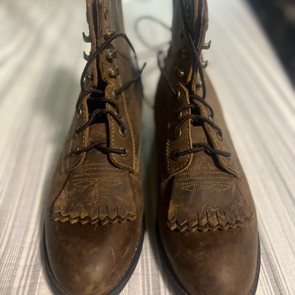 Ariat Brown Leather Moccasin Toe Boots